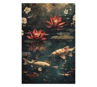 Puzzles pour Adultes 1000pcs(75x50cm) Lotus Pond with Koi Fish Casse-tête pour Adultes, Jeu De Réflexion, Analyse Et Défi Logique Éducatif 1000pcs(75x50cm)