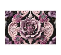 Puzzles pour Adultes 1000pcs(75x50cm) Purple Rose Pattern Art Print Puzzle pour Adultes - Décoration Murale - Cadeaux Souvenirs pour Vos Proches 1000pcs(75x50cm)