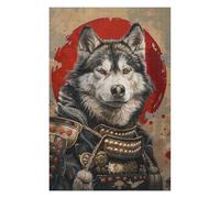 Puzzles pour Adultes 1000pcs(75x50cm) Puzzle Samurai Wolf Armor Art Print-1 Jeux De Puzzle en Famille - Défi Difficile - Jeu Stimulant - Cadeaux