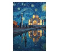 Puzzles pour Adultes 1000pcs(75x50cm) Puzzle Starry Night Taj Mahal Reflection -1 Jeux De Puzzle en Famille - Défi Difficile - Jeu Stimulant - Cadeaux