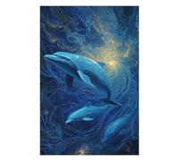 Puzzles pour Adultes 1000pcs(75x50cm) Puzzles Oceanic Serenity Dolphins in Blue Puzzle pour Adultes, Jouet, Décoration Murale, Cadeaux pour Femmes, Cadeaux d'anniversaire Uniques 1000pcs(75x50cm)
