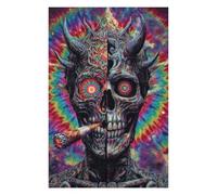 Puzzles pour Adultes 1000pcs(75x50cm) Puzzles Psychedelic Demon Smoking Art Print Puzzle pour Adultes, Jouet, Décoration Murale, Cadeaux pour Femmes, Cadeaux d'anniversaire Uniques 1000pcs(75x50cm)