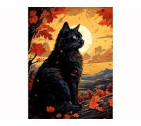 Puzzles pour Adultes 1200 pièces Puzzles pour Adultes Jeu éducatif Challenge Toy 1200 Puzzle Amusants en Famille (Chat de Paysage d'automne)