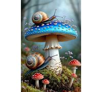 Puzzles pour Adultes 1200 Pièces Puzzles pour Adultes Jeu éducatif Challenge Toy 1200 Puzzle Amusants en Famille - Escargot Champignon