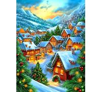 Puzzles pour Adultes 1200 Pièces Puzzles pour Adultes Jeu éducatif Challenge Toy 1200 Puzzle Amusants en Famille - Paysages de Noël à la Campagne
