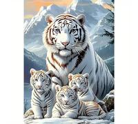 Puzzles pour Adultes 150 Pièces Puzzles pour Adultes Jeu éducatif Challenge 150 Puzzle Amusants en Famille - Famille du Tigre Blanc