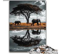 Puzzles pour Adultes 2 000 éléphants d'Afrique, Difficiles à compléter, mais Amusants et Humoristiques, Cadeaux d'anniversaire et Cadeaux Uniques, 70x100cm