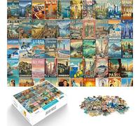 Puzzles pour Adultes 2000 Art de l'épissage d'affiches de Voyage Fait de Papier，pour Les 14 Ans et Plus Casse-tête pour Cadeau Amusant en Famille。Taille：70x100cm/27.5x39.3pouce