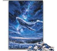 Puzzles pour Adultes 2000 Baleines sous Le Ciel étoilé Jeux d'activités familiales stimulants Jouet de Bricolage pour décoration Murale de la Maison Cadeaux 70x100cm