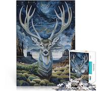 Puzzles pour Adultes 2000 Cerf Fantastique Fait de Papier，pour Les 14 Ans et Plus Jeux éducatifs Améliorer l'amour Entre Les Couples。Taille：70x100cm/27.5x39.3pouce