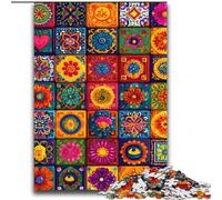 Puzzles pour Adultes 2000 Mandalas Fleurs Collage Jeu Familial Soulagement du Stress Défi Difficile Cadeaux du Père Noël Secret 70x100cm