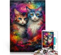 Puzzles pour Adultes 2000 pièces Affiche de Peinture de Chats Fait de Papier，Convient aux 14 Ans et Plus Jouets éducatifs et d'apprentissage Jeux familiaux Jeu de Noël Cadeaux pour Femmes。