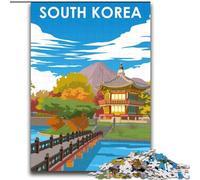 Puzzles pour Adultes 2000 pièces Affiche de Voyage en Corée du Sud, Aidez Le Cerveau à exercer des Jouets addictifs pour cultiver la Patience Décoration Parfaite 70x100cm