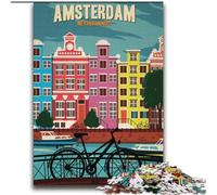 Puzzles pour Adultes 2000 pièces Amsterdam, Jeu Familial Anti-Stress, défi Difficile, renforce l'amour Entre Couples 70x100cm