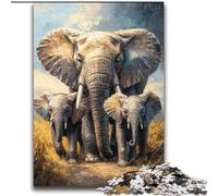 Puzzles pour Adultes 2000 pièces Animaux d'Afrique Éléphant Jeux éducatifs Jeu éducatif pour Anniversaire, Noël pour et 14 Ans 70x100cm