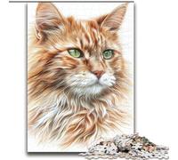 Puzzles pour Adultes 2000 pièces Aquarelle Chat Maine Coon Jeux éducatifs Jeu éducatif pour Anniversaire, Noël pour et 14 Ans 70x100cm