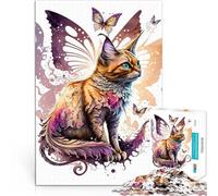 Puzzles pour Adultes 2000 pièces Aquarelle de Chat Papillon Compétition de Vitesse Manuelle Bon Cadeau 70x100cm