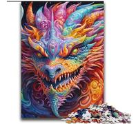 Puzzles pour Adultes 2000 pièces Art psychédélique Dragon, Anti-Stress Staycation Kill Time avec Affiche Assortie et Feuille de Questions 70x100cm