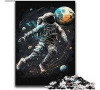 Puzzles pour Adultes 2000 pièces Astronaute Jouant au Football Difficile à compléter mais Amusant et Humoristique avec Affiche et fiche de Questions-réponses Assorties 70x100cm
