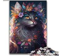 Puzzles pour Adultes 2000 pièces, Belles Fleurs et Chats Difficile à compléter, mais Amusant et Humoristique, avec Affiche et fiche de Questions-réponses Assorties 70x100cm