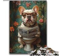 Puzzles pour Adultes 2000 pièces Bulldog sur Les Toilettes Jeu Familial Soulagement du Stress Défi Difficile Collection d'artistes, Beaux-Arts 70x100cm