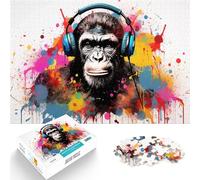 Puzzles pour Adultes 2000 pièces Casque Monkey DJ Défi Difficile pour soulager Le Stress Renforcer l'amour Entre Les Couples 70x100cm