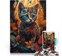 Puzzles pour Adultes 2000 pièces “Chat Abstrait” Fait de Papier，pour Les 14 Ans et Plus Jeu de Quiz Activités Amusantes à la Maison, Cadeaux d'anniversaire, Cadeaux de Voyage。Taille：70x100cm