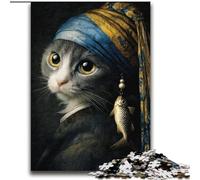Puzzles pour Adultes 2000 pièces Chat avec Une Perle Jeu Familial Anti-Stress Défi Difficile Collection d'artistes, Beaux-Arts 70x100cm