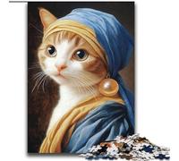 Puzzles pour Adultes 2000 pièces Chat avec Une Perle Jouets éducatifs pour l'apprentissage Jeux familiaux Jeu éducatif pour Anniversaire, Noël 70x100cm