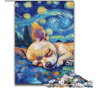 Puzzles pour Adultes 2000 pièces Chihuahua Ciel Nocturne Anti-Stress Défi Difficile Décoration d'intérieur Unique et Cadeaux 70x100cm