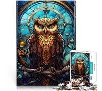 Puzzles pour Adultes 2000 pièces Chouette Steampunk tachée Réduction du Stress intéressante Bon Cadeau 70x100cm