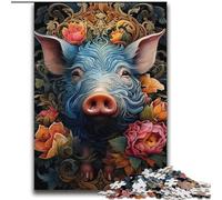 Puzzles pour Adultes 2000 pièces Cochons dans Les Fleurs pour 14 Ans et Plus Jeux éducatifs pour Adultes et Adolescents Illustration Cadeau 70x100cm