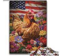 Puzzles pour Adultes 2000 pièces Coq, Drapeau américain, Jeux d'activités familiales stimulants, Jouets à Faire soi-même pour décoration Murale, Cadeaux, 70x100cm