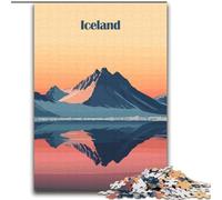 Puzzles pour Adultes 2000 pièces Coucher de Soleil sur Les Montagnes d'Islande, pour 14 Ans et Plus Jeu Stimulant à Offrir à Toute la Famille et aux Amis 70x100cm