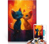 Puzzles pour Adultes 2000 pièces Couple de Chats Mignons Jouets de Jeu pour Cadeau Familial décoration Murale 70x100cm