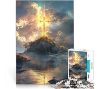 Puzzles pour Adultes 2000 pièces Croix du Christ Fabriqué en Carton pour Les 14 Ans et Plus Jeu éducatif d'apprentissage Améliorer l'amour Entre Les Couples。Taille:70x100cm/27.5x39.3pouce