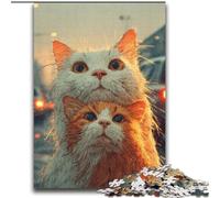 Puzzles pour Adultes 2000 pièces Deux Chats pour 14 Ans et Plus Jeu de défi Unique Jeux en Famille Cadeaux d'anniversaire de Noël 70x100cm