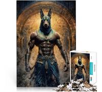 Puzzles pour Adultes 2000 pièces Dieu Anubis Fabriqué en Carton pour Les 14 Ans et Plus Difficile et Stimulant Décorations et Cadeaux Uniques pour la Maison。Taille：70x100cm/27.5x39.3pouce