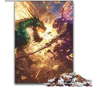 Puzzles pour Adultes 2000 pièces Dragon et Guerrier Jeu Familial Soulagement du Stress Défi Difficile Collection d'artistes, Beaux-Arts 70x100cm