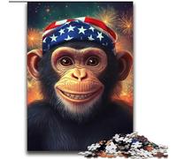 Puzzles pour Adultes 2000 pièces Drapeau américain Chimpanzé, défi d'intelligence cérébrale, Jouets addictifs, Cadeau d'anniversaire, Cadeaux, Art Mural 70x100cm