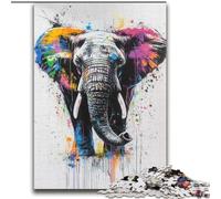 Puzzles pour Adultes 2000 pièces Éléphant Arc-en-Ciel, Jeu Stimulant et Familial avec des pièces entièrement emboîtables de Formes aléatoires 70x100cm
