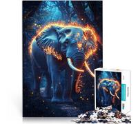 Puzzles pour Adultes 2000 pièces Éléphant majestueux avec Lueur Fabriqué en Carton pour Les 14 Ans et Plus Jeu de décoration d'intérieur Jouets Jeu de Noël Cadeaux pour Femmes。Taille:70x100cm