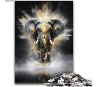 Puzzles pour Adultes 2000 pièces Éléphant Noir doré Jeux éducatifs Jeu éducatif pour Anniversaire, Noël pour et 14 Ans 70x100cm