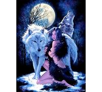 Puzzles pour adultes 2000 pièces - femme nue et loup - puzzle pour adultes adolescents jeu de puzzle jouet cadeau 70x100cm