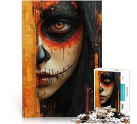 Puzzles pour Adultes 2000 pièces Fille cachée du Jour des Morts Fabriqué en Carton pour Les 14 Ans et Plus Jeu Stimulant Jeux Jouets Cadeaux。Taille：70x100cm/27.5x39.3pouce