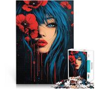 Puzzles pour Adultes 2000 pièces “Fille et Fleurs de Pavot” Fait de Papier,pour et à partir de 14 Ans et Plus Jeu de Quiz Idées Cadeaux。Taille:70x100cm/27.5x39.3pouce