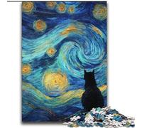 Puzzles pour Adultes 2000 pièces, Jeu Difficile, Chat sous Le Ciel étoilé, à partir de 14 Ans, Beau Design, Superbe Cadeau, 70x100cm