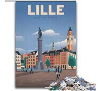 Puzzles pour Adultes 2000 pièces Lille, Jouets éducatifs, Jeux Anti-Stress, renforce l'amour Entre Couples 70x100cm