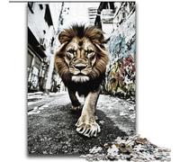 Puzzles pour Adultes 2000 pièces Lion Noir et Blanc Difficile à compléter, mais Amusant et Humoristique Décoration d'intérieur et Cadeaux Uniques 70x100cm