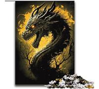 Puzzles pour Adultes 2000 pièces Magnifique Dragon doré Difficile à compléter mais Amusant et Humoristique Décoration d'intérieur et Cadeaux Uniques 70x100cm